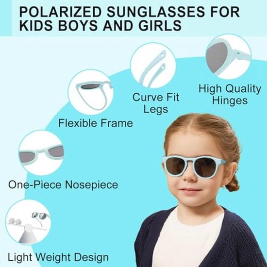 Babyzonnebril 100% UV-bescherming voor Pasgeborenen - Verstelbare Riem en Brillenbox - Voor Jongens en Meisjes — afbeelding 2