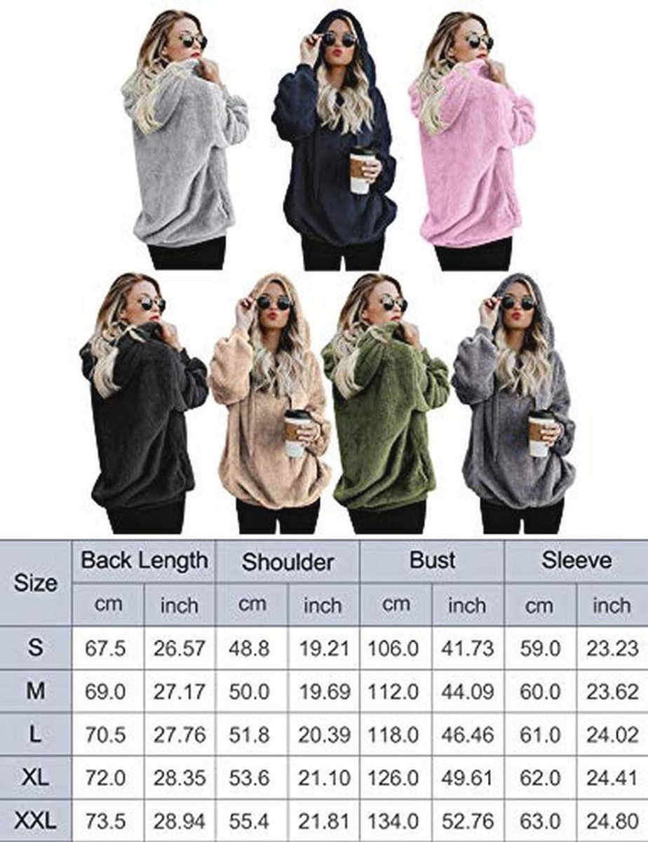 Heren Dames Hoodie Capuchonpullover Teddy Fleece Sweatshirt — cadeau in Mode & Accessoires - foto 3