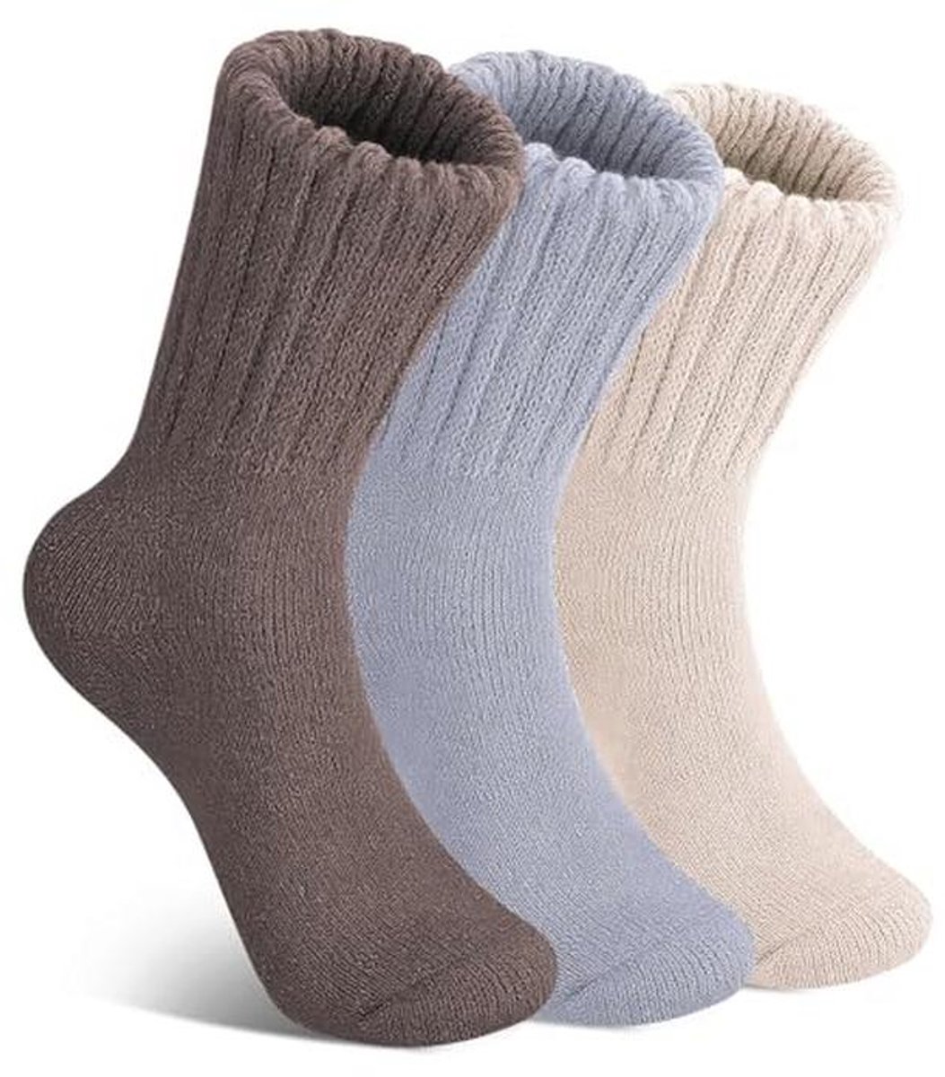 3 Paar Thermosokken Dames - Zachte Wandelsokken, Dikke Warme Kousen voor Winter, EU35-42