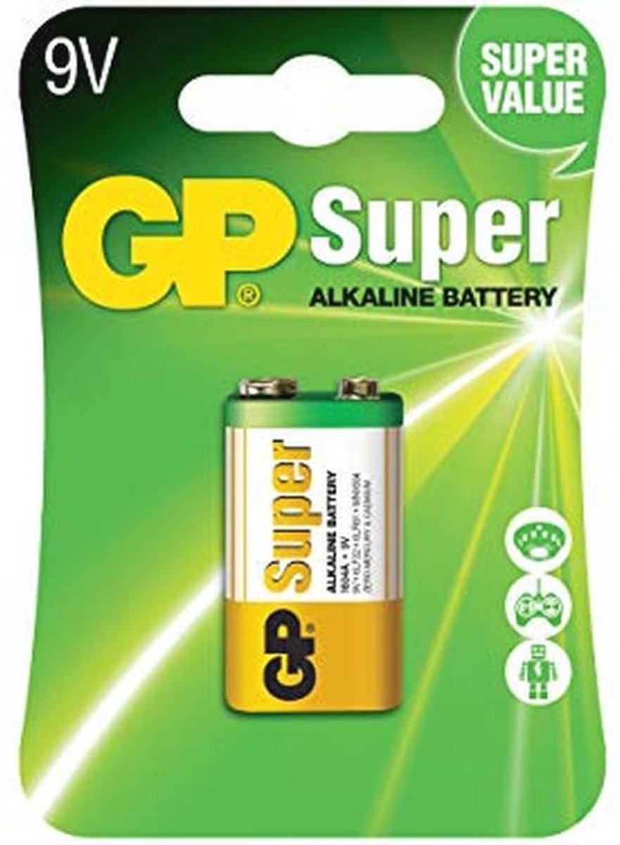 Alkaline Super 9V Batterij Blisterverpakking