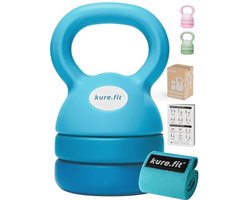 kure.fit Kettlebell, verstelbare kettlebell, 2,3 - 5,4 kg, Kettlebell-gewichten, voor thuissportschool, full-body work-outs, krachttraining, gewichtsverlies, stoffen booty-band, beginners en vrouwen