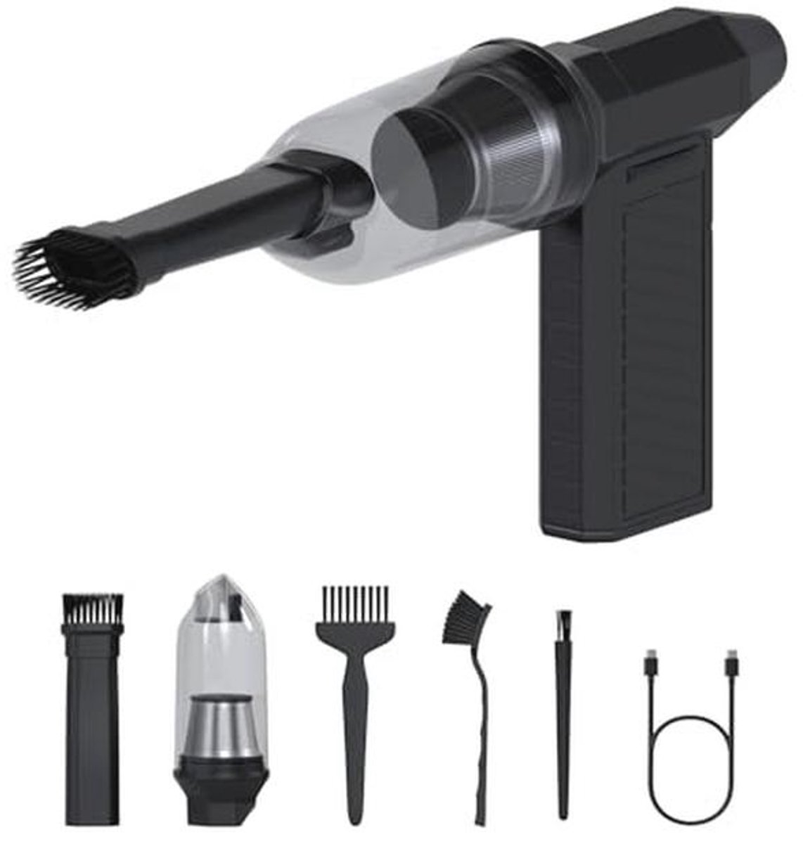 Draadloze Elektrische Luchtblazer en Stofzuiger – 12.6V, 6000mAh, 131.000RPM, Handheld voor PC, Laptop en Auto – Perfect als Cadeau