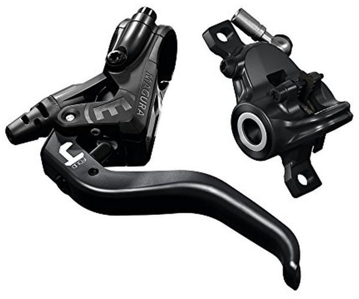 MAGURA 2700476 MT4 - Leva leggera in alluminio a 2 dita, utilizzabile a sinistra/destra, lunghezza del cavo 2.2 mm, freno singolo, con accessori (VE 1 pezzo), colore: nero, taglia unica