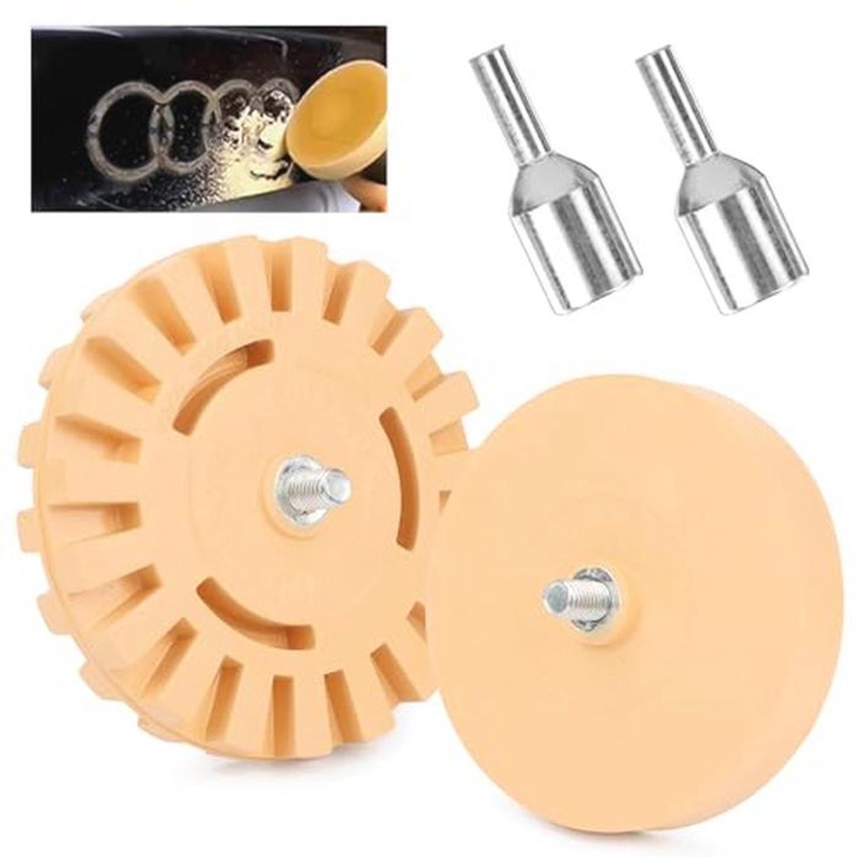 Foliegum set voor accuschroevendraaier - Ø100 mm & Ø88 mm - Ideaal voor het verwijderen van folie en lijmresten