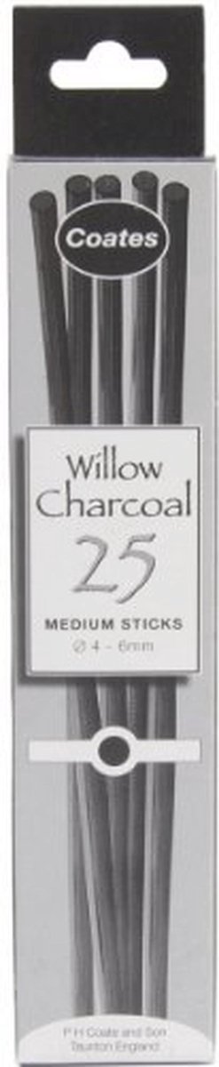 Dunne Wilgenhoutskool 2-3mm - Pack van 25 Stuks - Zwart