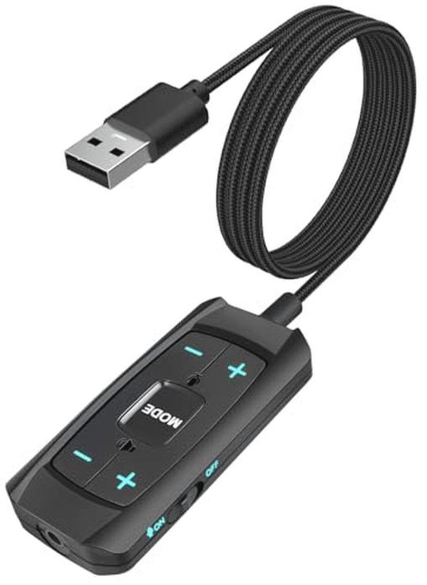 7.1 Virtual USB Sound Card with 3.5mm Jack for PC, PS4, PS5, Mac and Headphones