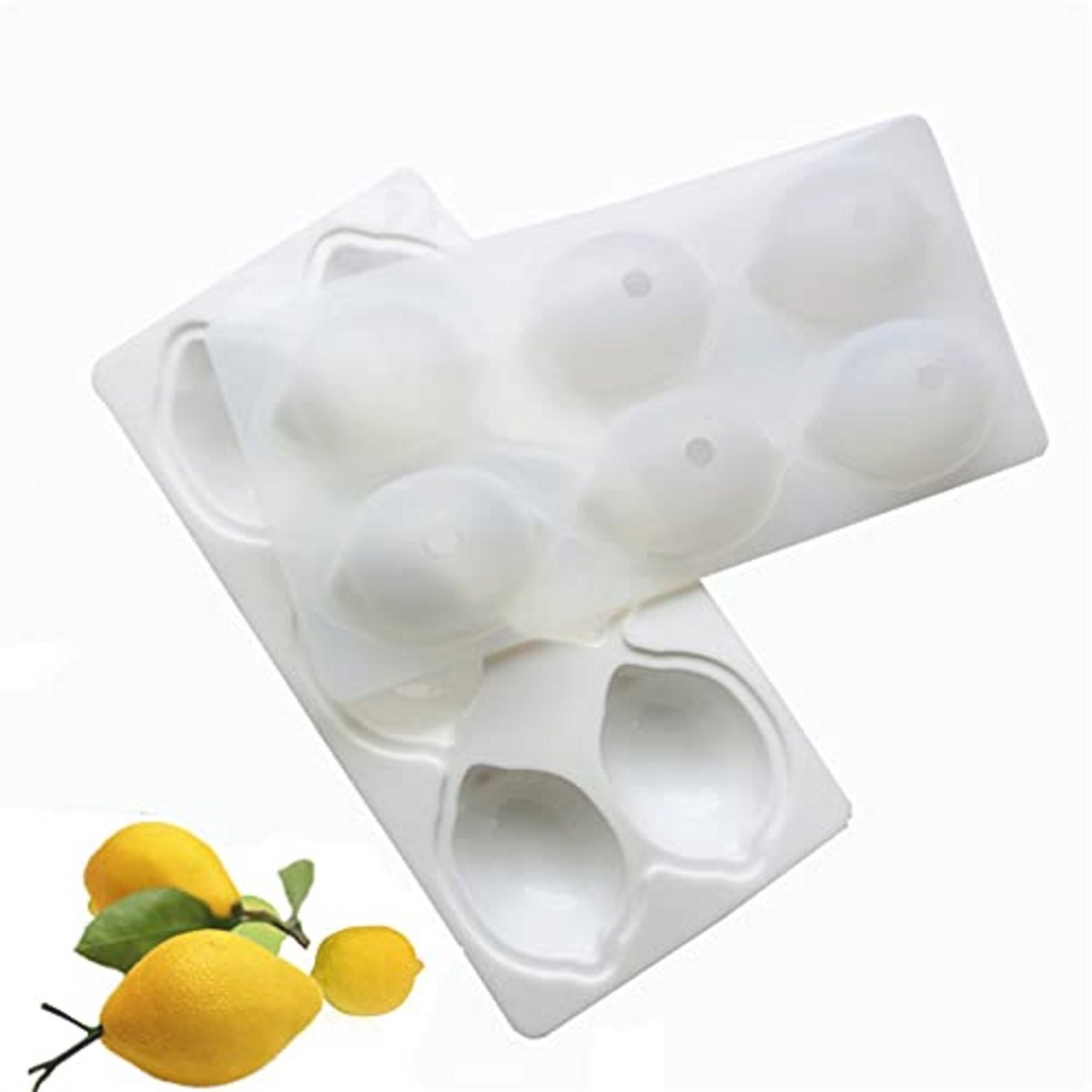 6 Cavity 3D Lemon Shape Silicone Mold for Baking Desserts