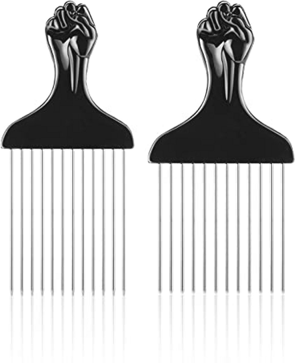 2 stuks metalen haarkam voor haarstyling - Brede tanden en ergonomisch ontwerp