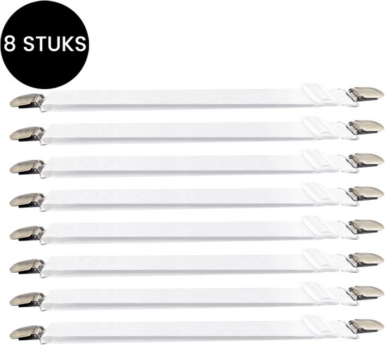 Purepeak Lakenspanners 1 Persoonsbed Set 8 Stuks - Dekbedclips - 130 cm - Dekbedklemmen - Bedbretels