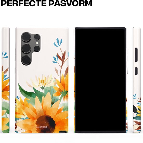 Casetastic Hoesje Geschikt voor Samsung S24 Ultra - Stijlvolle Beschermende Duo-layer Case - Stralend geel