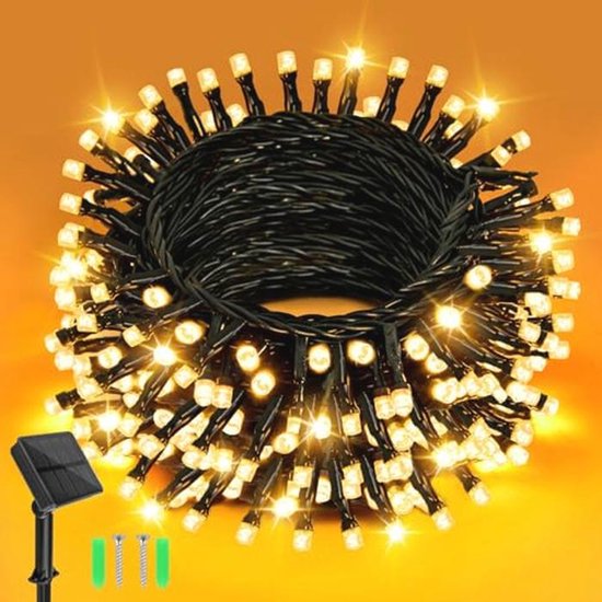 Lichtsnoer op Zonne-energie voor Buiten - 5 m, 50 LEDs, Warmwit, 8 Modi