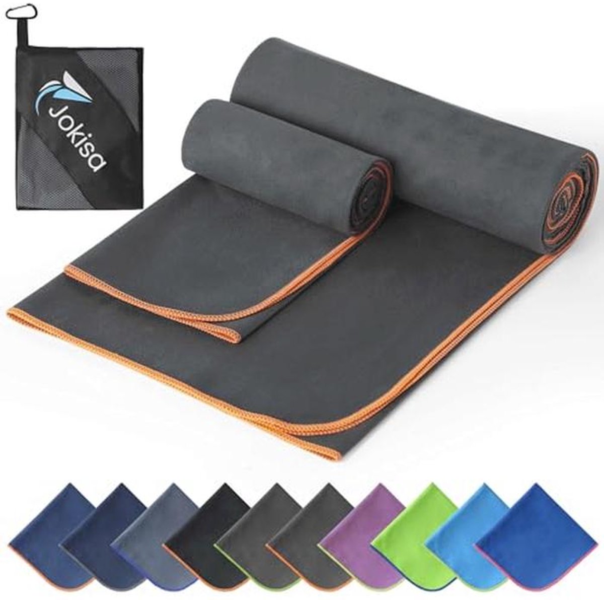 Sneldrogende Microvezelhanddoek Set - 180 x 90 cm & 100 x 50 cm voor Strand, Fitness en Kamperen