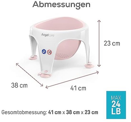 Ergonomische badring voor kinderen, lichtroze, zachte zitting — afbeelding 2