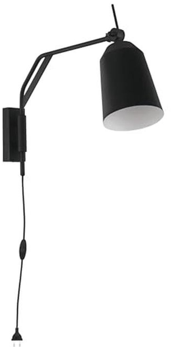 Muurlamp met schakelaar en stekker | Zwenkarm wandverlichting voor woonkamer en hal