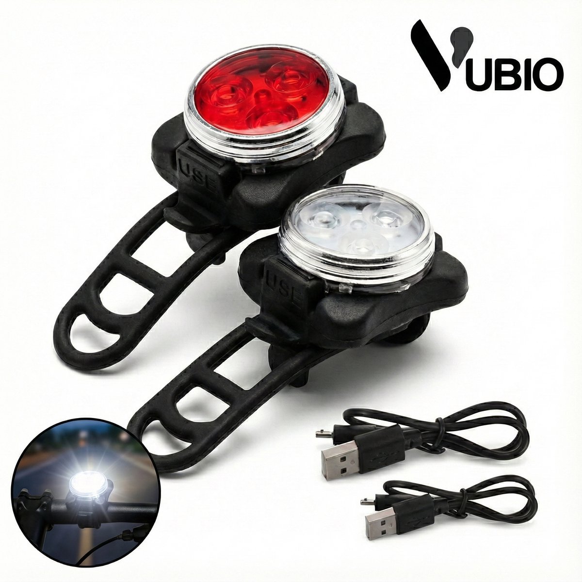 Vubio LED Fietsverlichting - USB Set