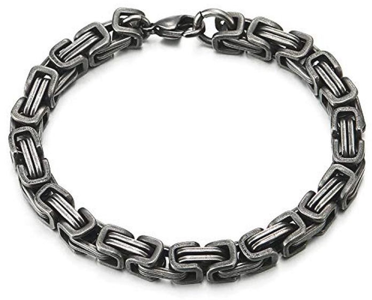 COOLSTEELANDBEYOND Mannelijke stijl roestvrij staal gevlochten armband voor heren gepolijst