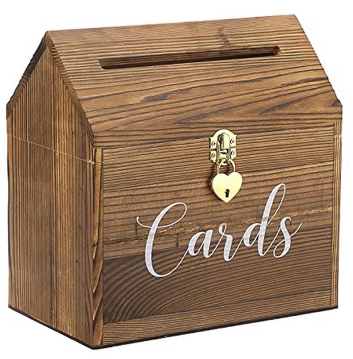 Vintage Houten Kaartenbox met Deksel voor Jubileum, Verjaardag en Bruiloft