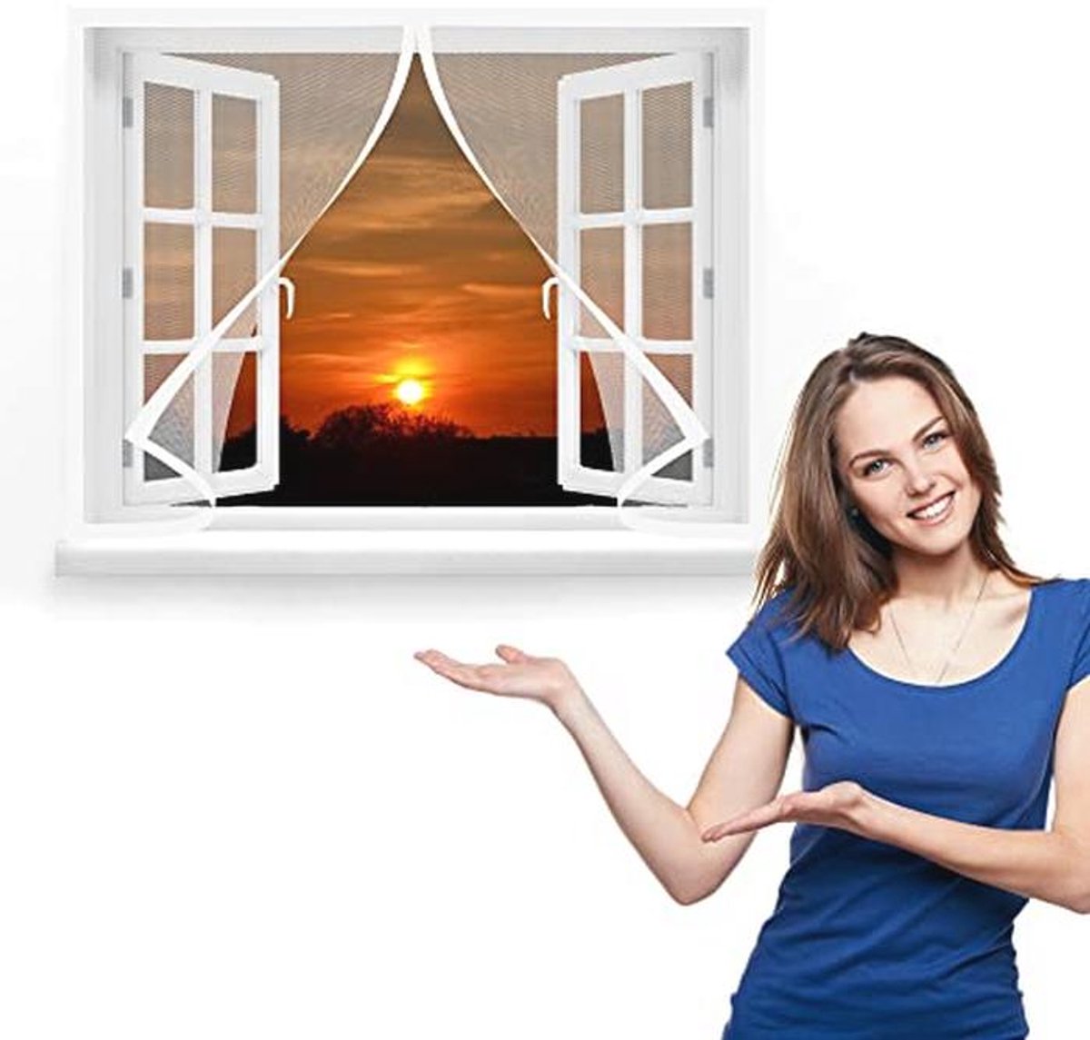 Raamhor Anti-Muggen 130 x 90 cm - Makkelijk Te Installeren Vliegscherm