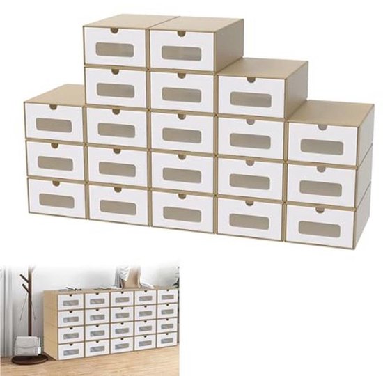 10 stuks schoenendozen, stapelbare dosset, opbergdoos van karton