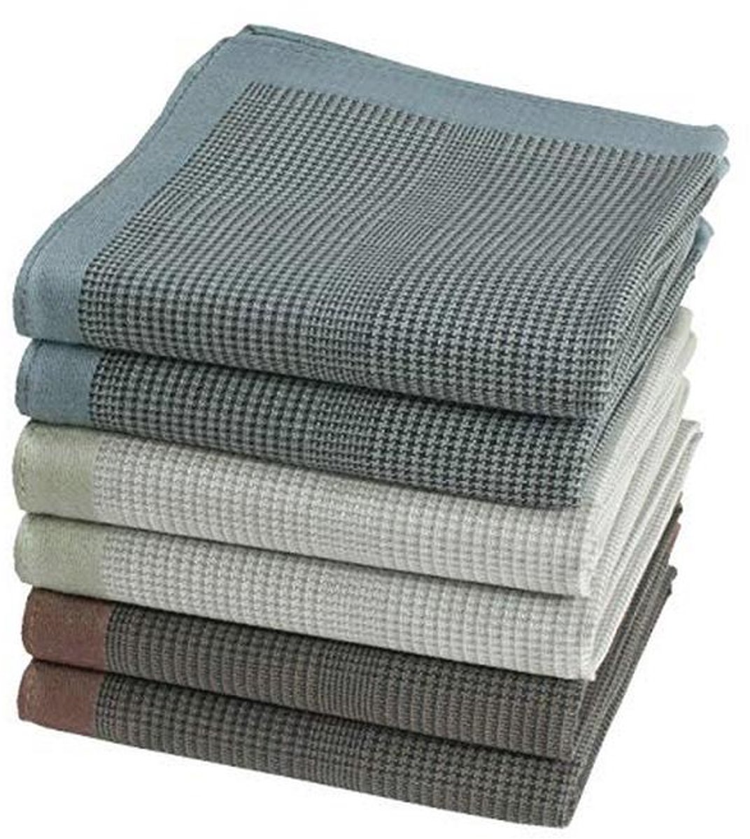 Elegante zakdoeken in Prince of Wales stijl - 100% katoen, 40 x 40 cm, 6 stuks