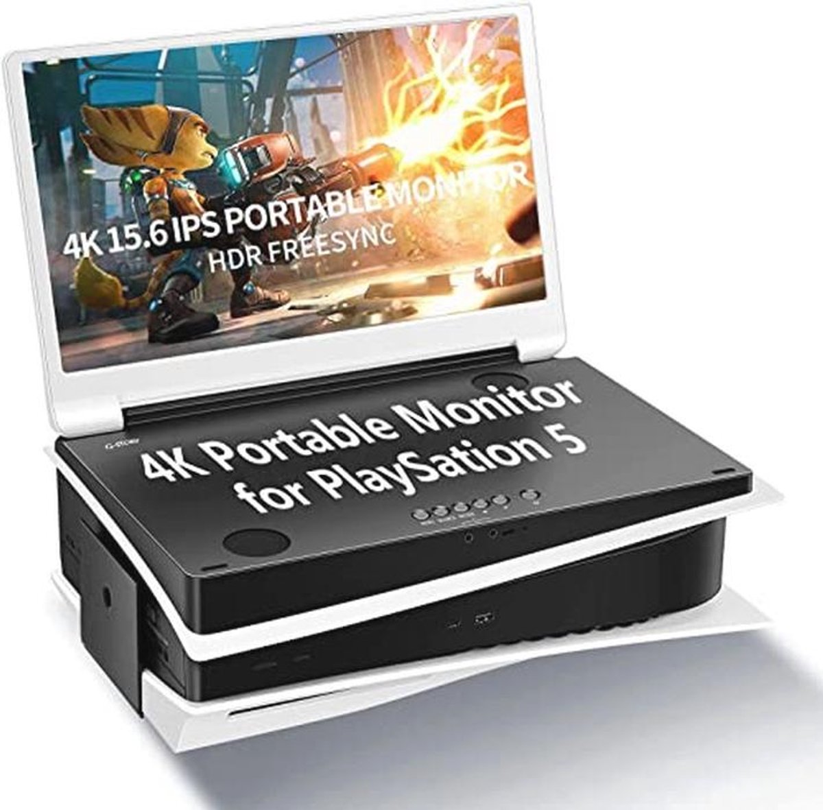 Draagbare 15,6 inch Gamingmonitor voor PS5 - UHD 4K IPS Scherm met HDMI, HDR en Freesync