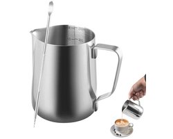 Melkkan Set voor Latte Art - Professionele Roestvrijstalen Melkkanne voor Cappuccino en Espresso