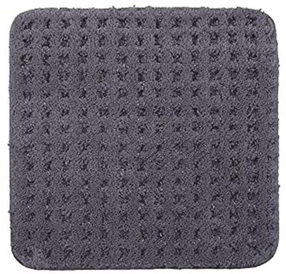 Pluizige Antislip Badmat 45 x 45 cm - Wasbare Microvezel - WC-Mat Antraciet