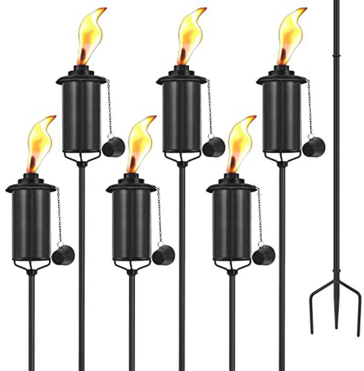 6 Stuks Tuinfakkels voor Buiten Met Citronella - Decoratieve Fakkels met 150 cm Hoogte