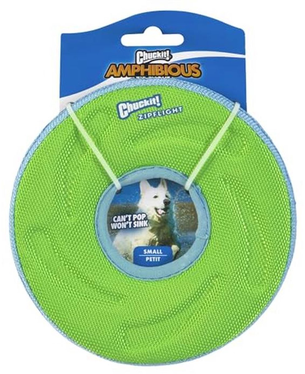 Chuckit Zipflight drijvende frisbee en stuur hond speelgoed, klein (diverse kleuren)