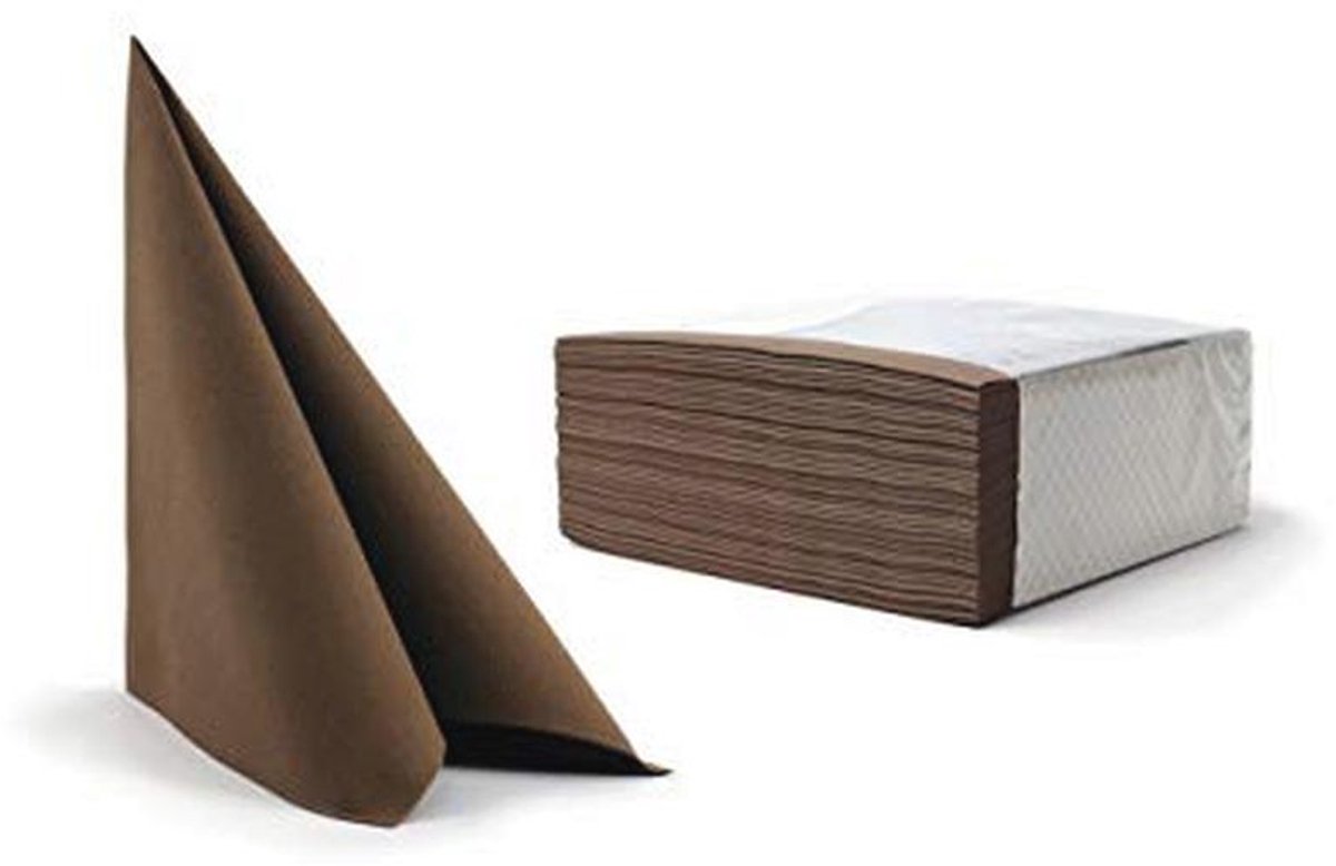 Luxe Airlaid Servetten 40x40cm - 50 Stuks Bruin