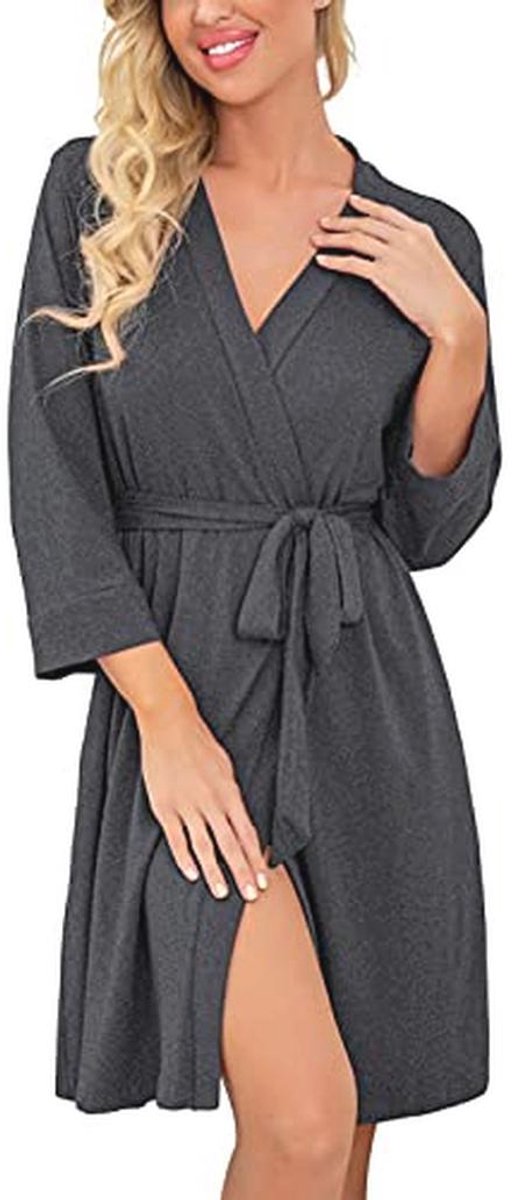 Vrouwen Gebreide Badjas Kimono – Zachte Loungewear voor Dames – Casual Ochtendjas