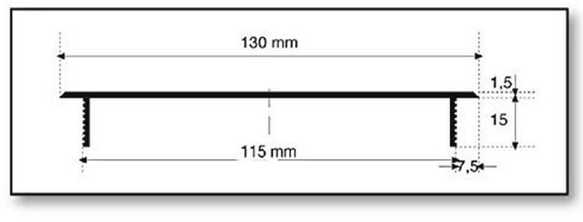 Ventilatierooster Aluminium 130 mm - Diverse Kleuren en Lengtes