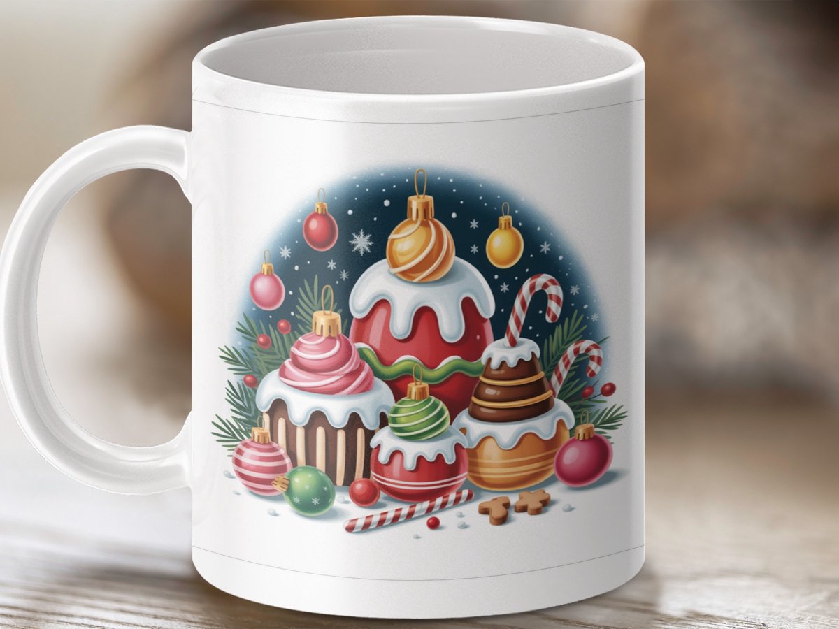 Mok Kerstdecoraties, Feestdagen Mug, Kerstbal Ontwerp, Kerstversiering, Cadeau Idee, Kerst Kopje, feestdagen cadeau, Kerstmok