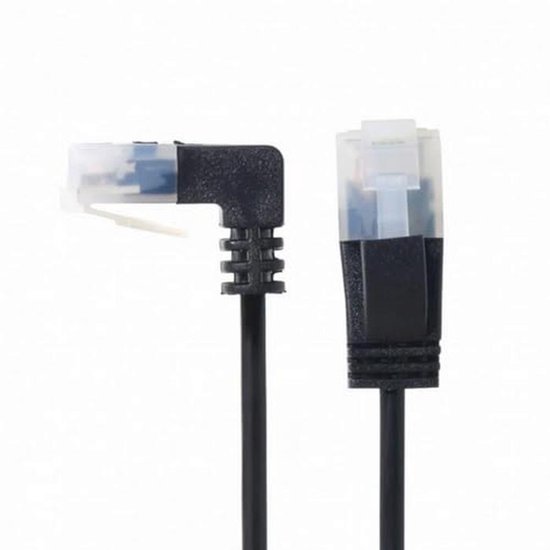 chenyang CY Ultraplatte Cat6 RJ45 ethernetkabel, 90 graden naar boven gebogen, 25 cm, voor laptop, router, tv-box