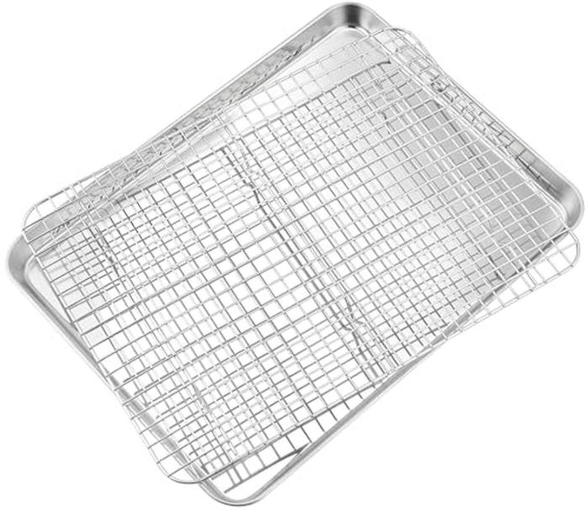 Roestvrijstalen Bakplaat met Koelrooster - 40,5 x 30,5 cm - Ideaal voor Bakken en Koelen