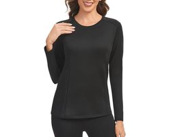 Dames Thermisch Ondergoed Lange Mouwen Winter - Ademend Warm T-shirt met Ronde Hals