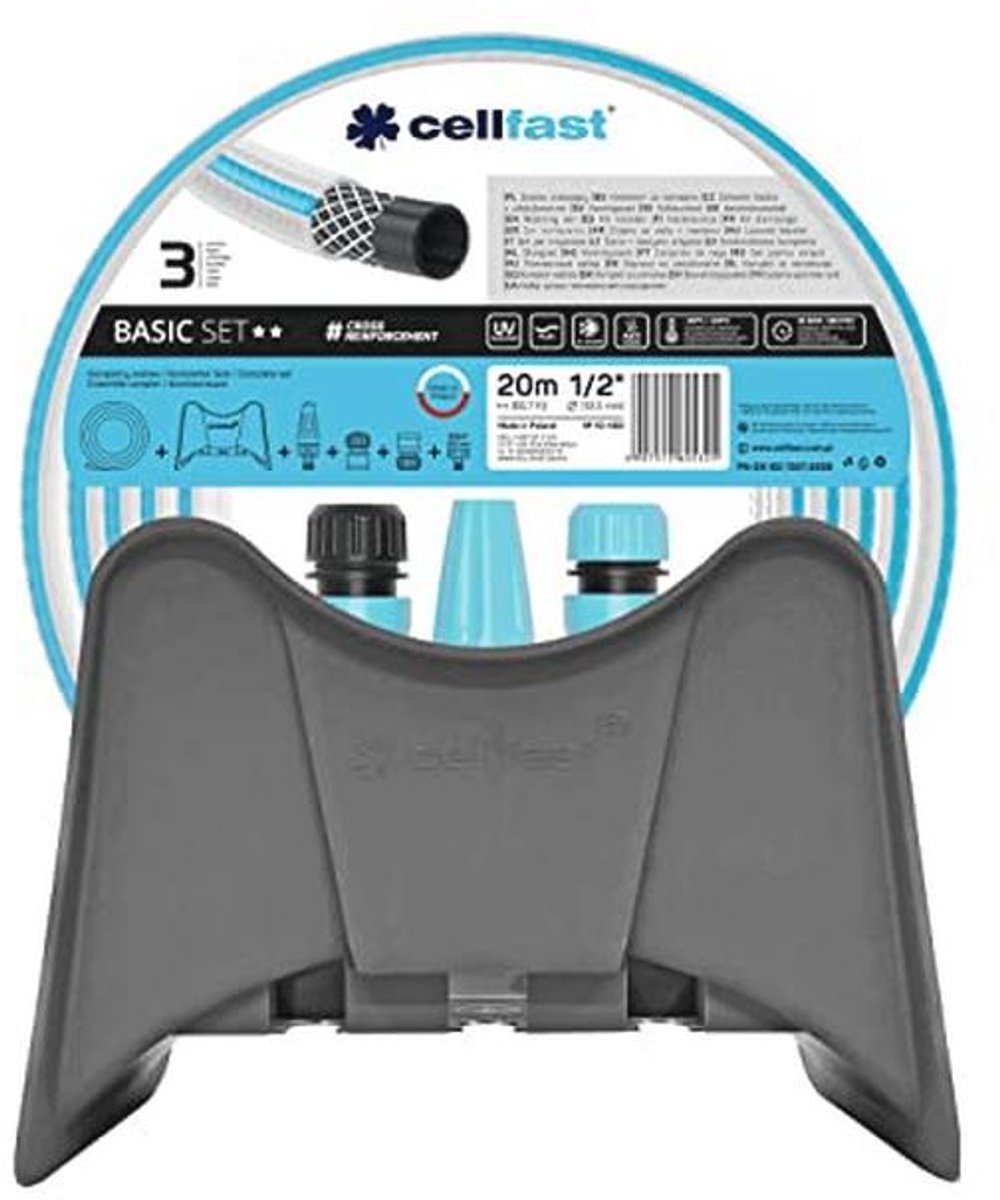Basis Tuinslangset 20 m met Wandhouder en Spuit – 1/2 inch Tuinslang voor Tuinwerkzaamheden