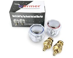 Vervangende Kraan Deksel voor Badkamer en Keuken - Geschikt voor Lekkende of Verouderde Krijnen - Hot en Cold Indicator