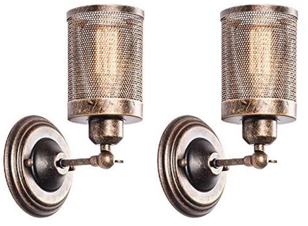 Industriële Wandlampen Set van 2 - Vintage Steampunk Stijl voor Garage, Veranda en Hal