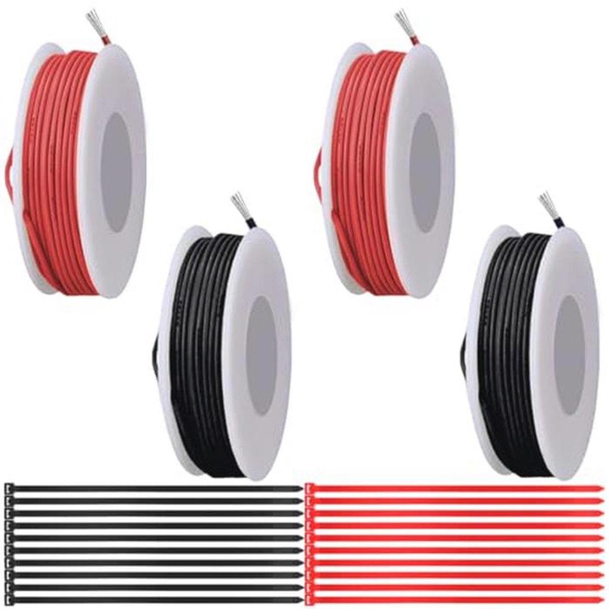 26 AWG Gevlochten Draad 300 V PVC Elektrische Kabel - Rood/Zwart 5m - Aansluitdraad voor Elektronische Toepassingen