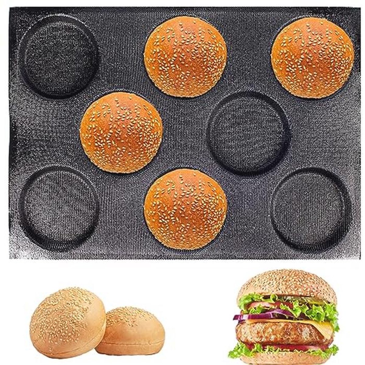 Geperforeerde Siliconen Broodjes Pan voor Perfecte Hamburgers
