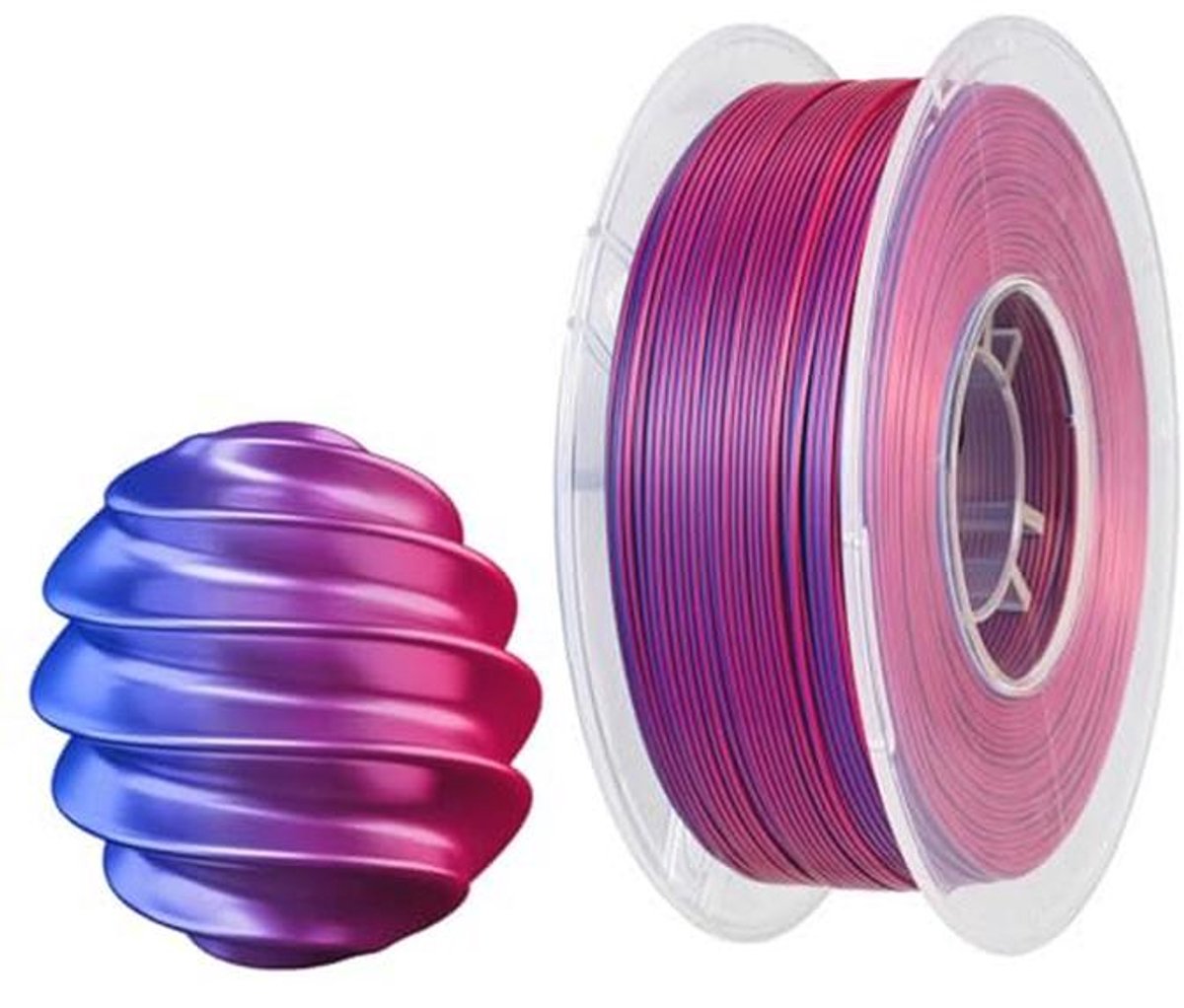 Dual Colour 3D Printer Filament 1.75mm - Roos/Blauw - Glanzend PLA - 1KG