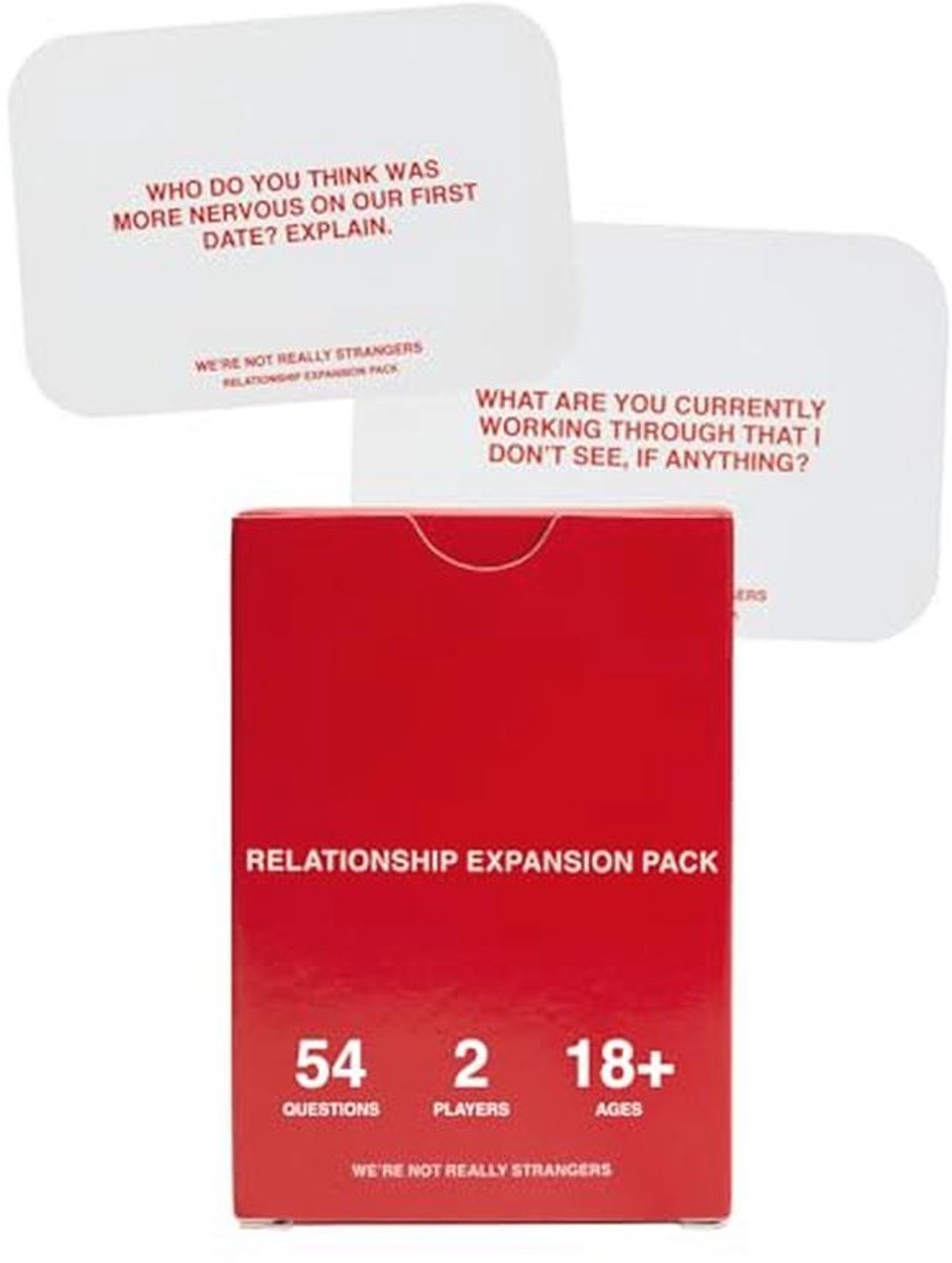 Relatie-uitbreidingspakket voor We're Not Really Strangers - een kaartspel voor koppels om hun relatie te versterken, 54 vragen en jokertekens voor een avondje uit met je partner