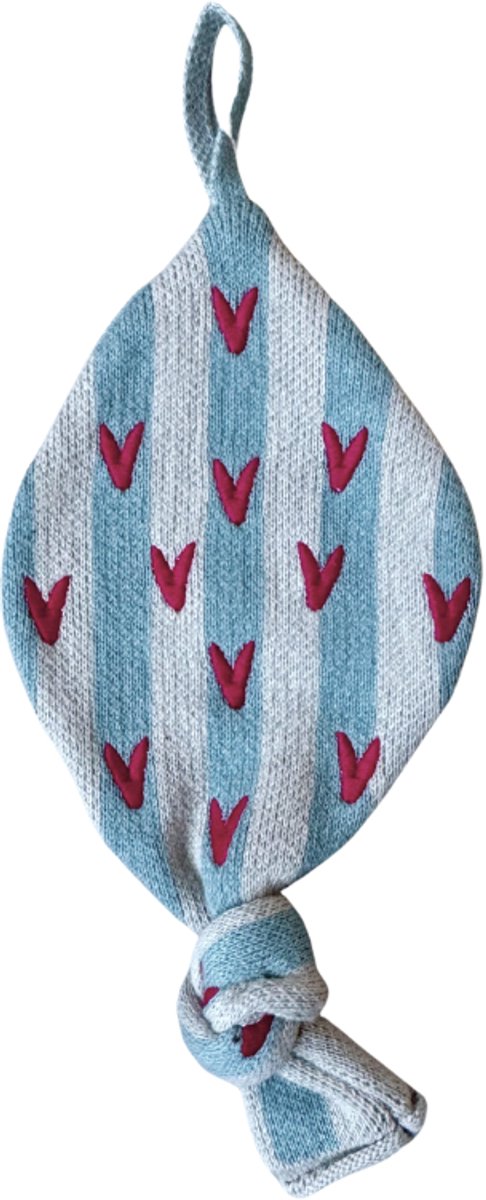 Speendoekje Hartjes - Knuffeldoekje Baby - Blauw Rood - Unknown Stories
