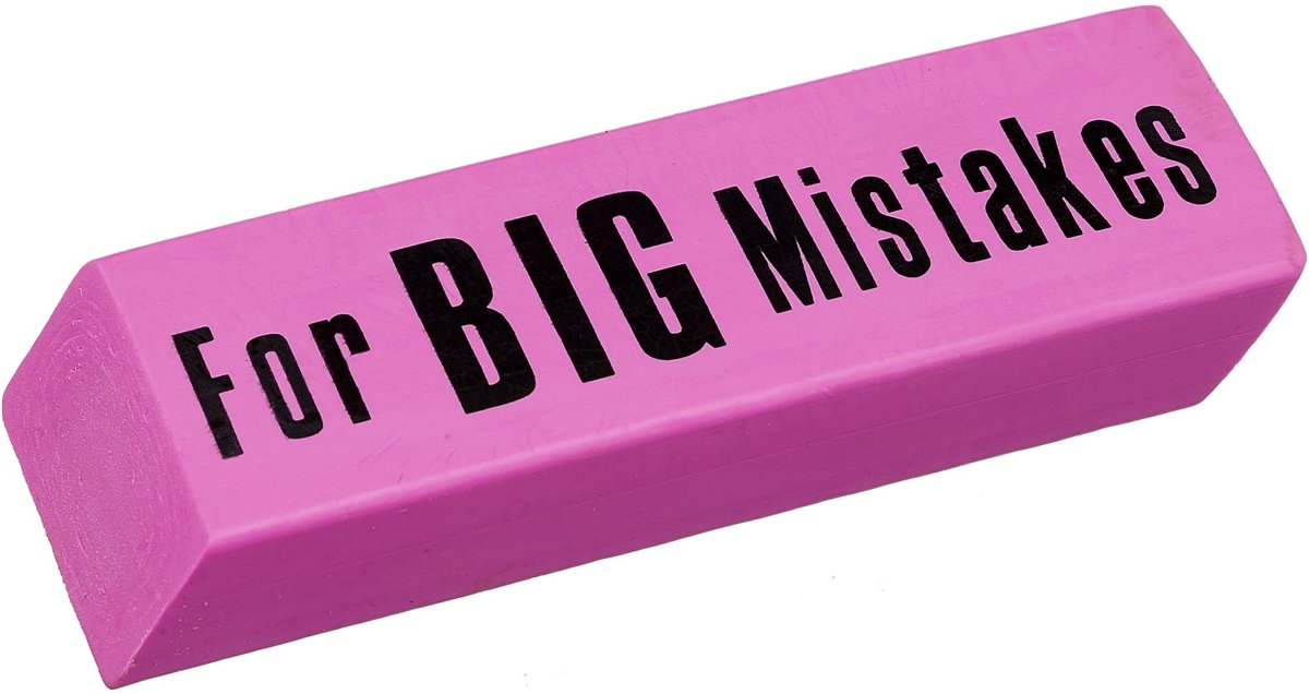 XXL gum - For big mistakes - Mega gum - Grappig cadeau - Groen of roze - Willekeurige kleur - Jonyx