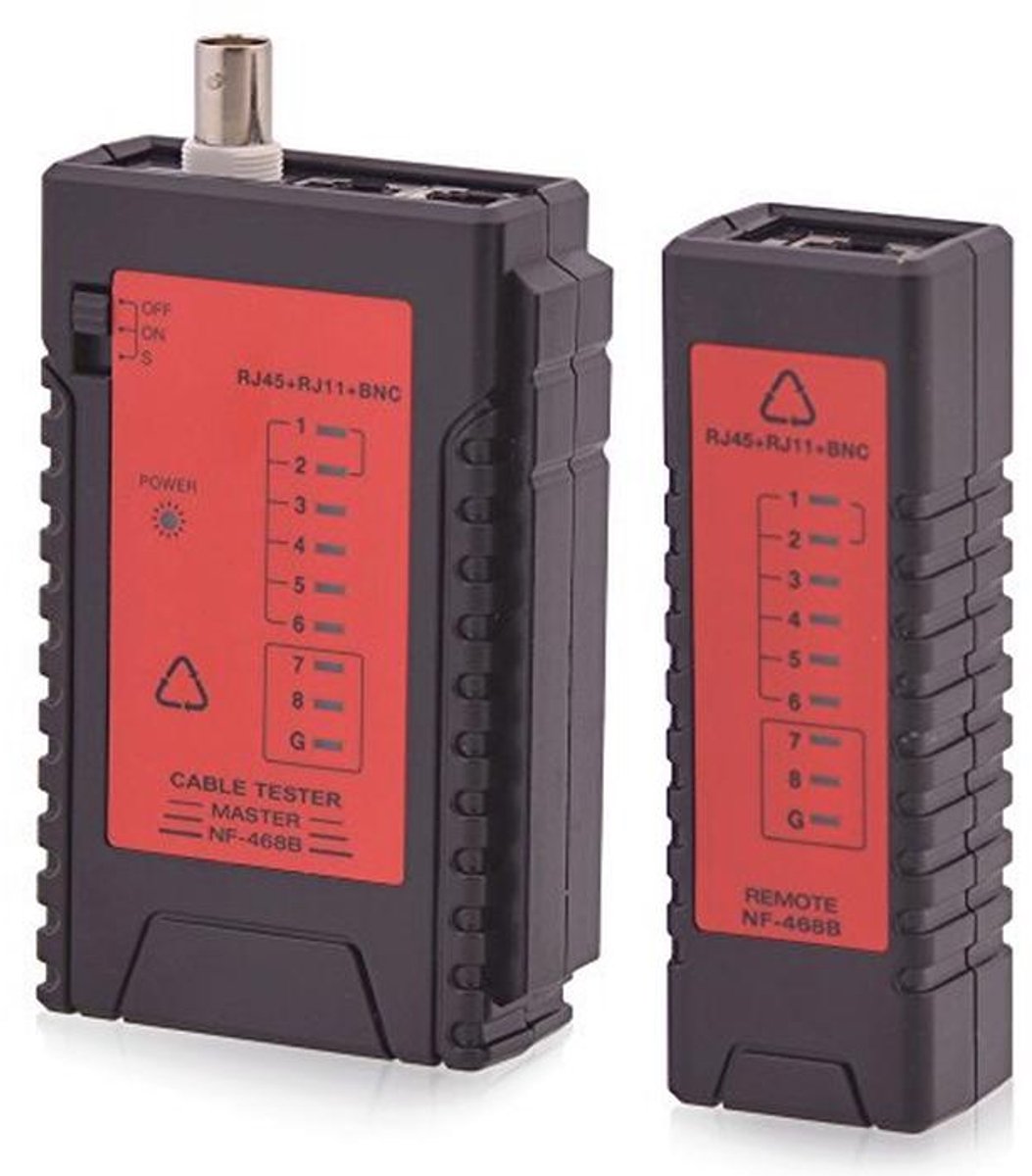 Netwerk kabeltester voor FTP en UTP kabels - betrouwbaar testen van RJ11, RJ45 en BNC verbindingen