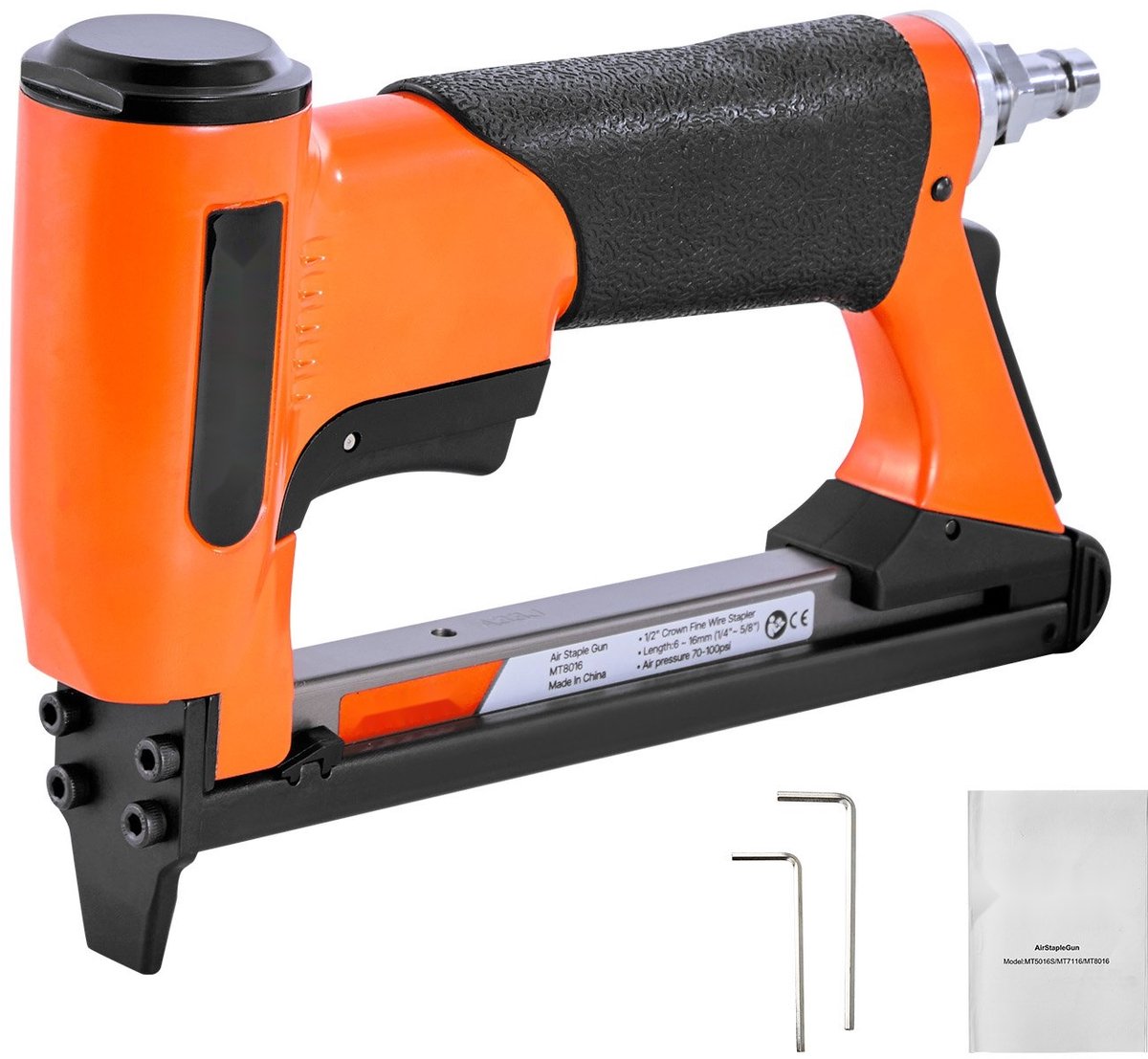 Pneumatische niettacker - 80-serie nietpistool - Kroon 12,8 mm - Lengte 6–16 mm - Magazijn 150 Stuks - Voor Meubelstoffering & Houtbewerking