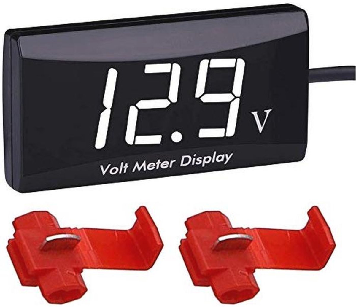 Digitale Voltmeter voor Auto en Motor - Waterdicht DC 12V LED Display