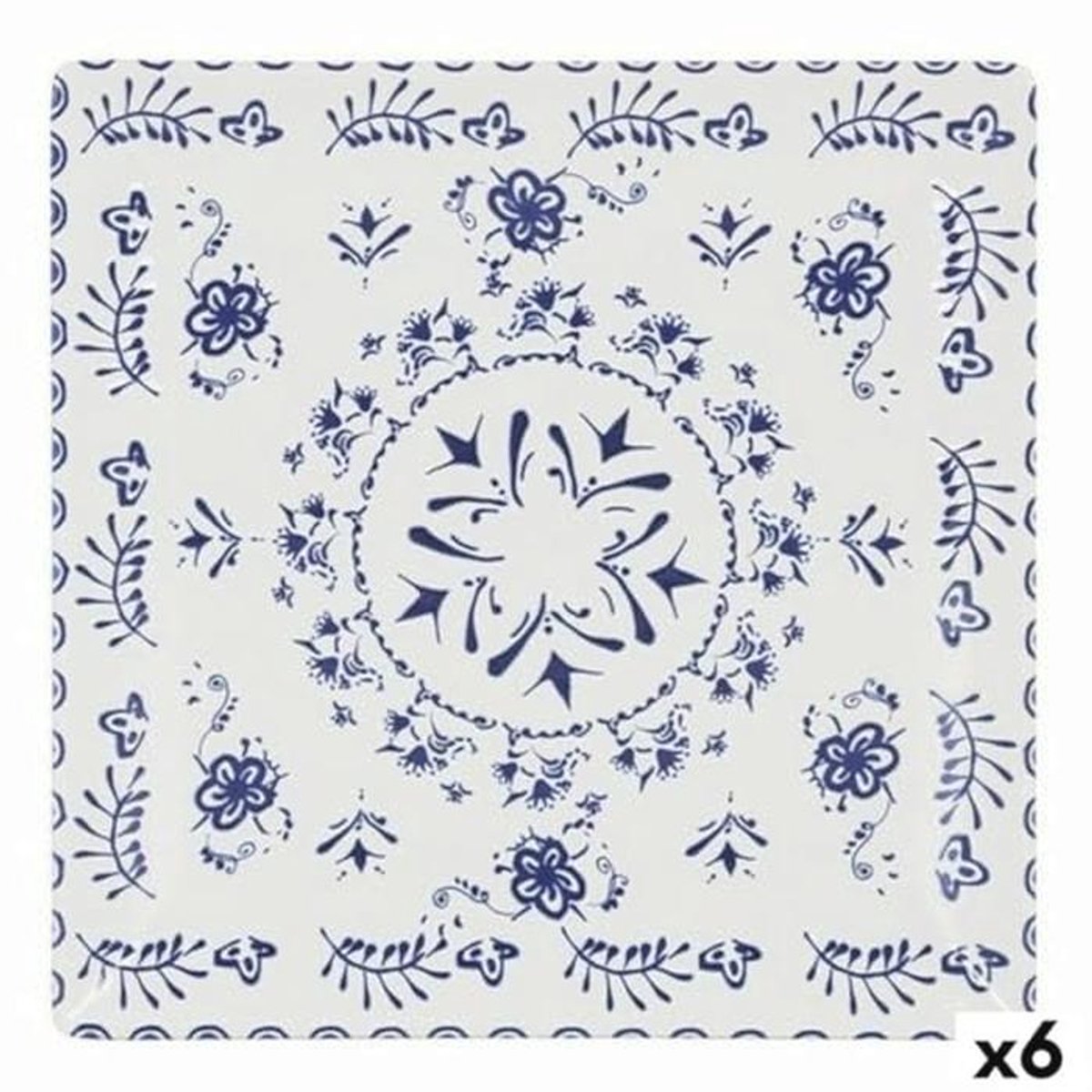 Platte porseinen borden 24 x 24 cm - Set van 6