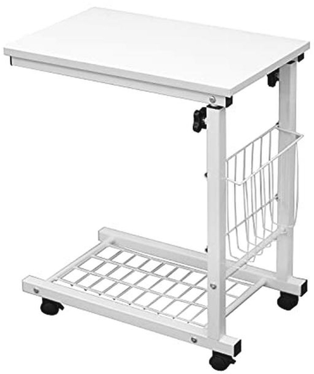 Draagbare Laptoptafel met Wielen - Hoogte Verstelbare Bijzettafel